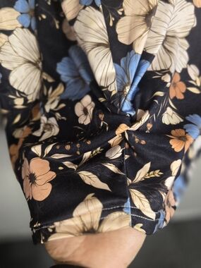 SHEIN Black Floral Dress with Colorful Blooms